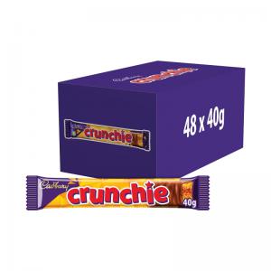 Cadbury Crunchie Milk ChocolateHoneycomb Bar 40g Pack of 48 100140