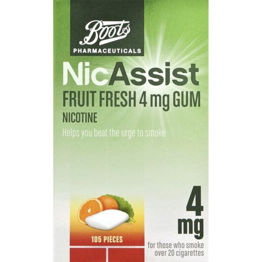 Boots Nicassist Fruit Fresh 4Mg Gum- 105 Pieces