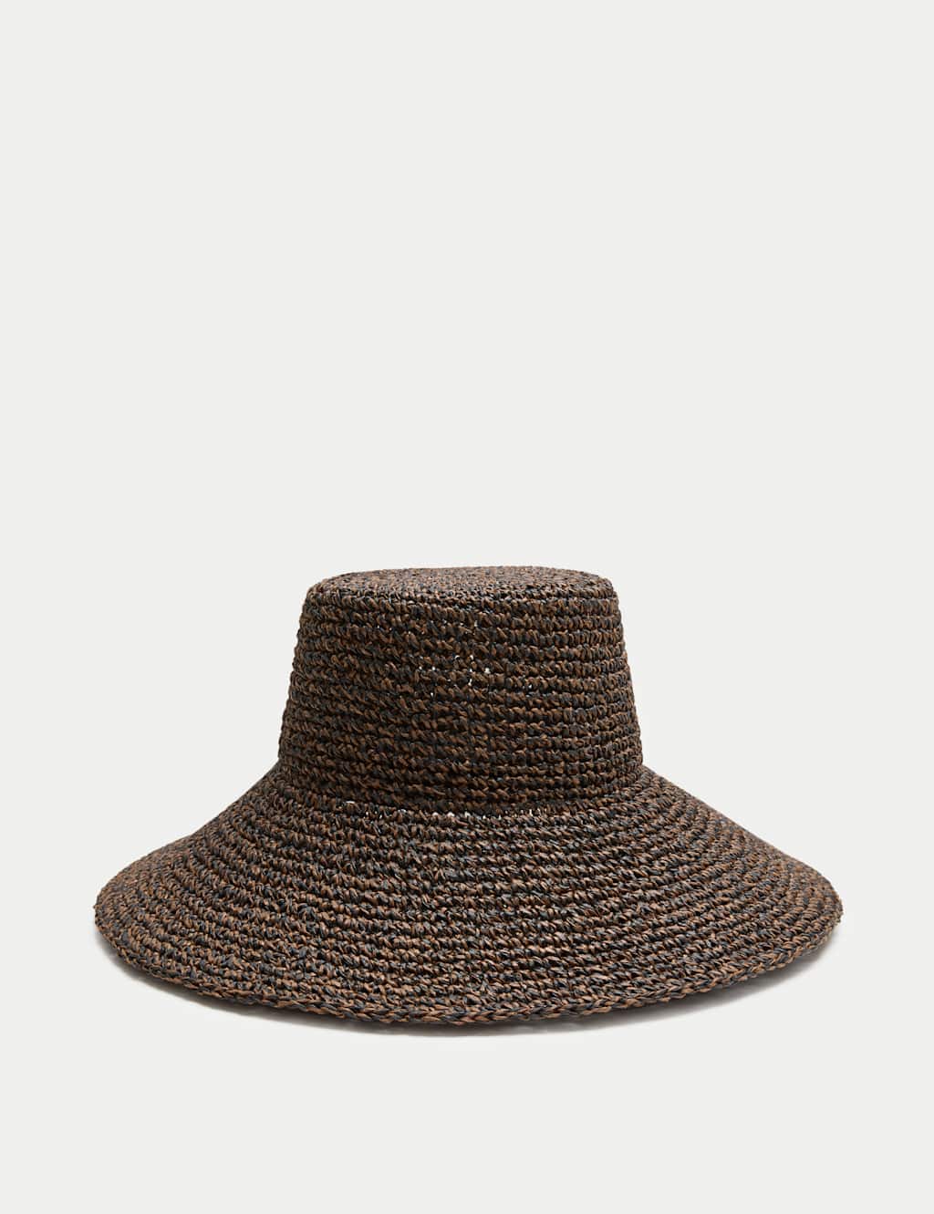 M&S Straw Scalloped Edge Hat Chocolate Mix