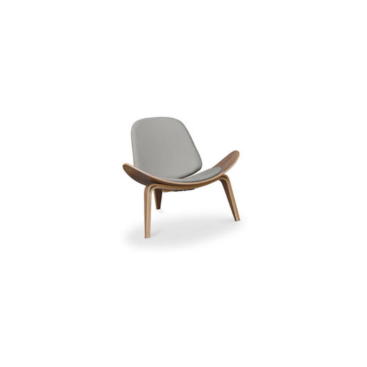 Privatefloor - Designer armchair - Scandinavian armchair - Faux leather upholstery - Lucy Dark grey
